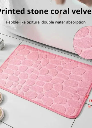 Embossed Pebble Anti-Slip Floor Mat – Bathroom & Living Room