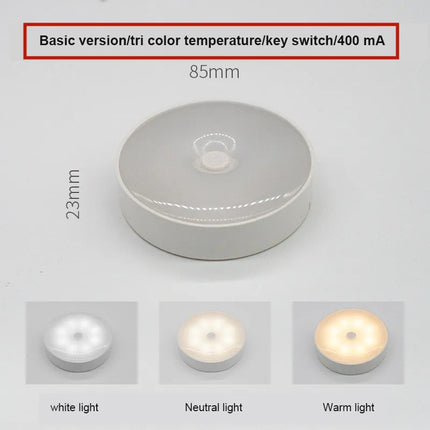 USB Rechargeable PIR Motion Sensor LED Night Light — Soft Glow Bed