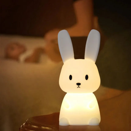 Cute Rabbit Touch Sensor LED Night Light — Soft Glow Bedside Light