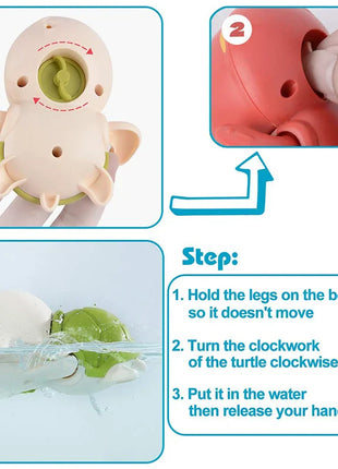 Baby Bath Toys – Wind-Up Whale &amp; Turtle Swimming Set