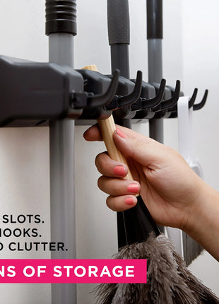 Multi-Functional Mop & Broom Organizer Rack
