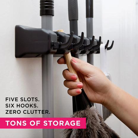 Multi-Functional Mop & Broom Organizer Rack