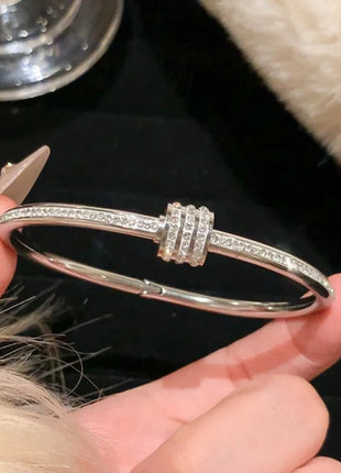 AuraBracelet™ – Titanium Gold Bracelet with Zircon