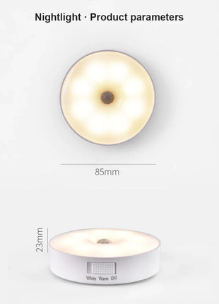 USB Rechargeable PIR Motion Sensor LED Night Light