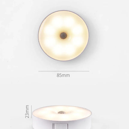 USB Rechargeable PIR Motion Sensor LED Night Light — Soft Glow Bed