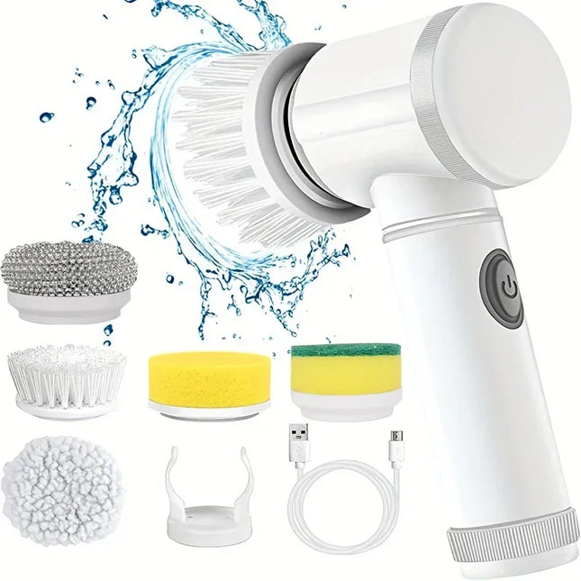 Rechargeable ergonomic handle Electric Spin Scrubber — Easy-Clean