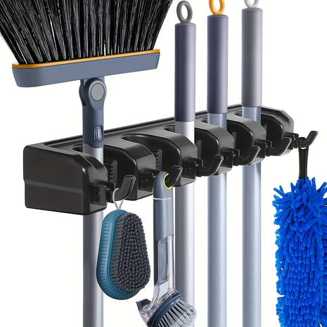 Multi-Functional Mop & Broom Organizer Rack