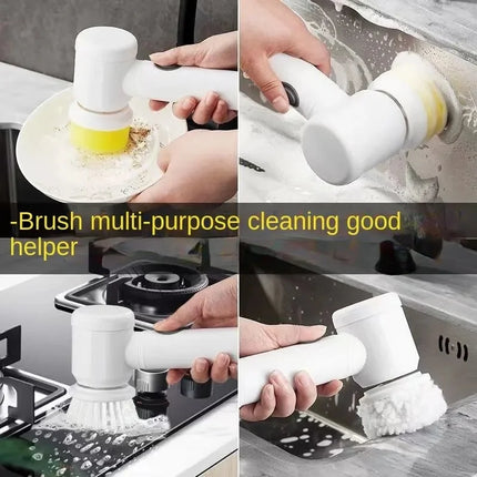 Rechargeable ergonomic handle Electric Spin Scrubber — Easy-Clean