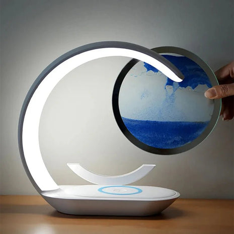 Rechargeable Glass Sand Art Table Lamp