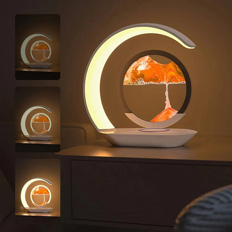 Rechargeable Glass Sand Art Table Lamp