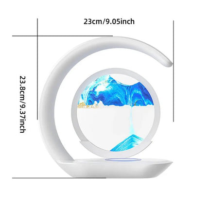 Rechargeable Glass Sand Art Table Lamp — Soft Glow Bedside Light