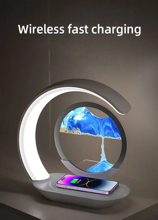 Rechargeable Glass Sand Art Table Lamp