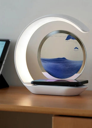 Rechargeable Glass Sand Art Table Lamp
