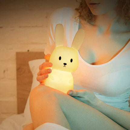 Cute Rabbit Touch Sensor LED Night Light — Soft Glow Bedside Light