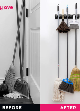 Multi-Functional Mop & Broom Organizer Rack