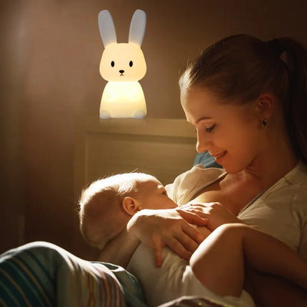Cute Rabbit Touch Sensor LED Night Light — Soft Glow Bedside Light