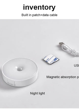 USB Rechargeable PIR Motion Sensor LED Night Light
