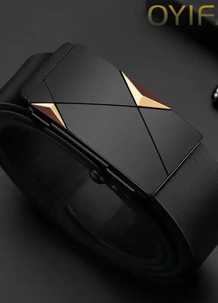 Men's Genuine Leather Belt - Automatic Ratchet Buckle