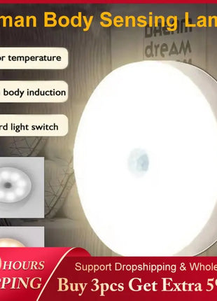 USB Rechargeable PIR Motion Sensor LED Night Light