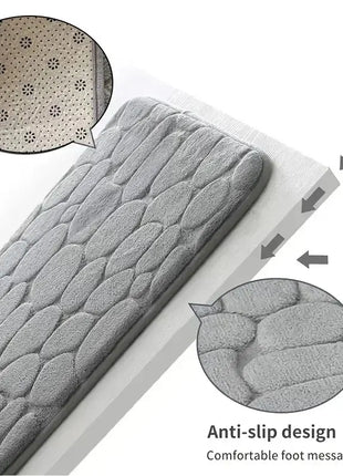Embossed Pebble Anti-Slip Floor Mat – Bathroom & Living Room