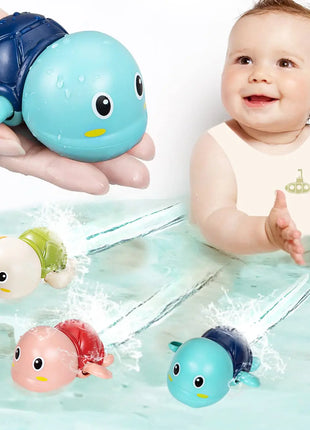Baby Bath Toys – Wind-Up Whale &amp; Turtle Swimming Set