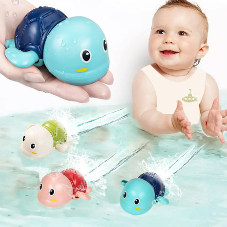 Baby Bath Toys – Wind-Up Whale &amp; Turtle Swimming Set