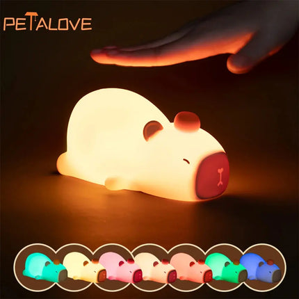 Capybara LED Night Light Alarm Clock — Soft Glow Bedside Light