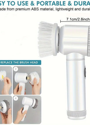 Rechargeable ergonomic handle Electric Spin Scrubber