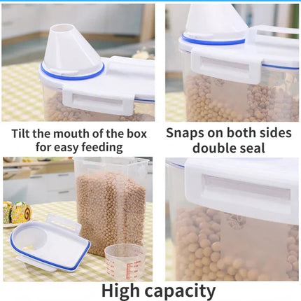 Food Storage Pail with Measuring Cup — Space-Saving Organizer