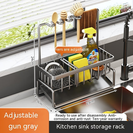 Multi-Functional Kitchen Sink Storage and Drainage Rack