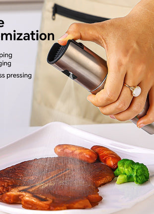 Stainless Steel Oil Spray Bottle – Press Pump Cooking & BBQ Gadget