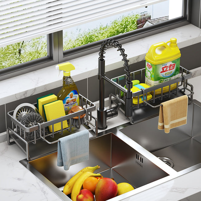 Multi-Functional Kitchen Sink Storage and Drainage Rack