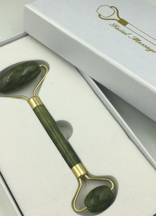 Natural Jade Beauty Roller – Dual-Ended Facial Massage Stick
