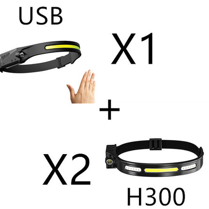 USB Rechargeable Waterproof COB LED Camping Headlamp