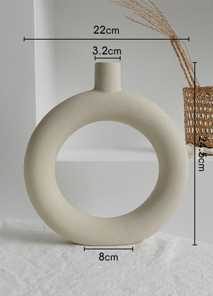 Simplicity Ceramic Vase Dry Flower Arrangement Home Decoration Ornament Living Room Display Art Vases