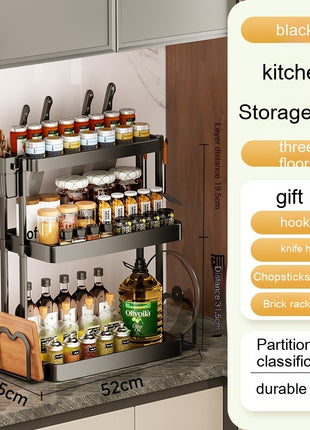 Multi-Layer Kitchen Storage Rack for Spices & Cooking Supplies