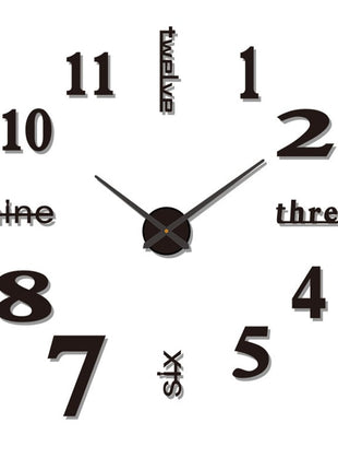 3D Wall Decal Decorative Clock -  acrylic material