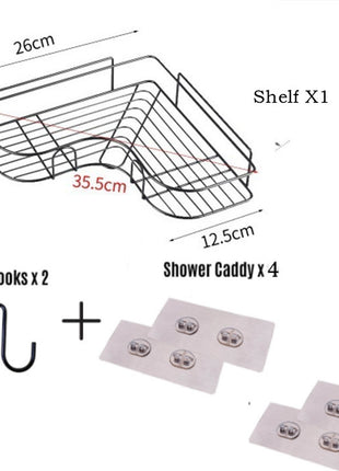 Punch-Free Wall Mount Tripod Shelf for Bathroom & Kitchen