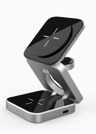 Magnetic 3-in-1 Wireless Charging Station – Foldable Charger