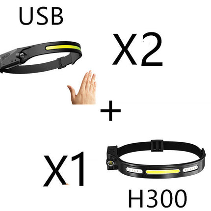 USB Rechargeable Waterproof COB LED Camping Headlamp