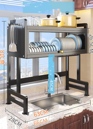 Kitchen Sink Storage Rack – Modern Metal Dish Drying Organizer