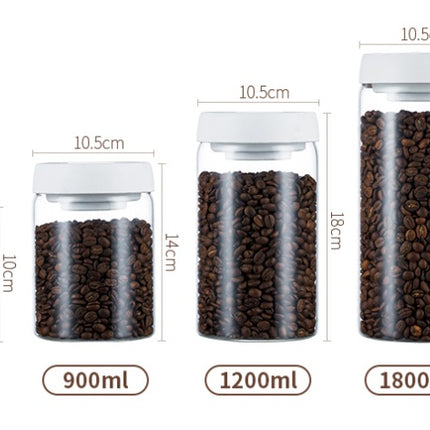 Glass Storage Jar for Coffee and Nuts Vacuum Sealed