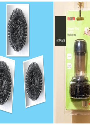 Kitchen Soap Dispensing Palm Brush Cleaner Push-type Brush Kitchen Detergent Tools