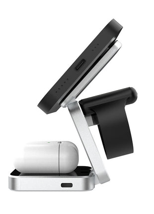 Magnetic 3-in-1 Wireless Charging Station – Foldable Charger