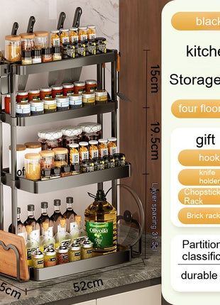 Multi-Layer Kitchen Storage Rack for Spices & Cooking Supplies