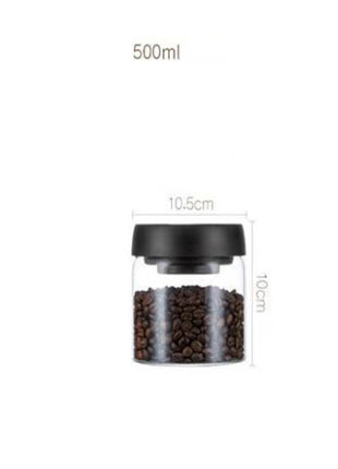Vacuum Sealed Jug Set Black Coffee Beans Glass Airtight Canister Kitchen Food Grains Candy Keep Good Storage Jar Set Kitchen Gadgets