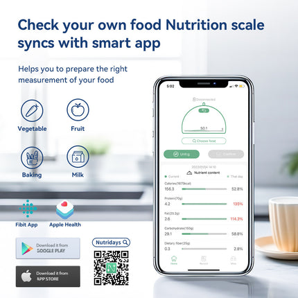 Digital Kitchen Scale with Nutrition Calculator and App