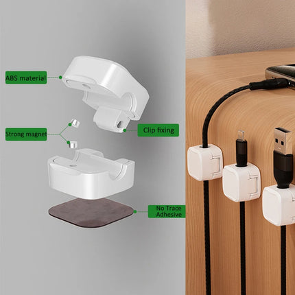 Adjustable Magnetic Cable Clip Under Desk Organizer