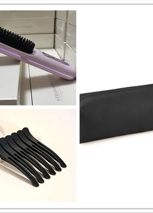2 In 1 Straight Hair Comb Wireless Hair Straightener Brush Hair Fast Heating Portable Hot Curler USB Charging