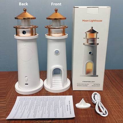 Modern Moonlight Lighthouse Table Lamp with Body Sensor